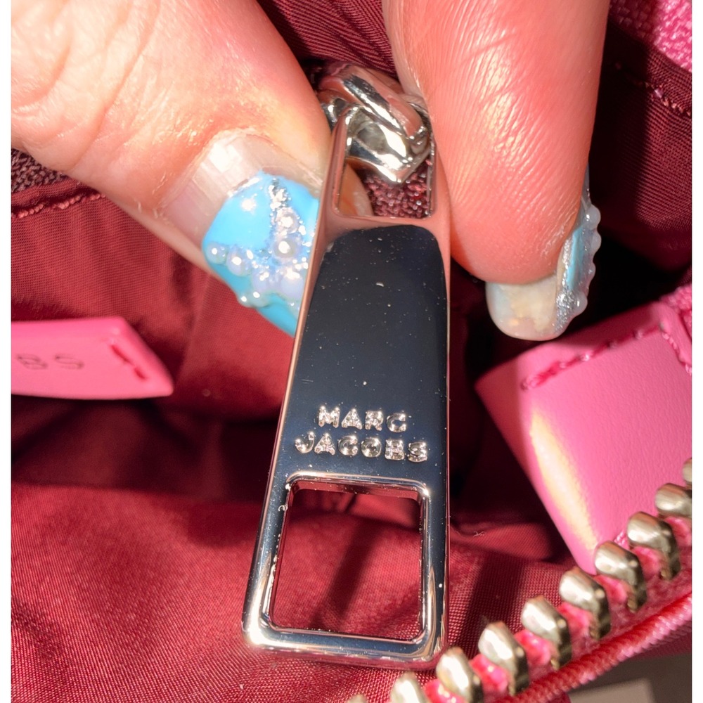Marc Jacobs Preppy‎ Nylon Natasha Crossbody Bag Neon Pink Silver Hardware Small - Picture 10 of 10